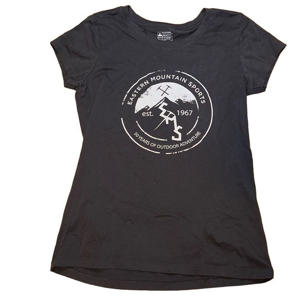 Eastern mountain sports logo cotton t shirt gray size medium outdoor adventure